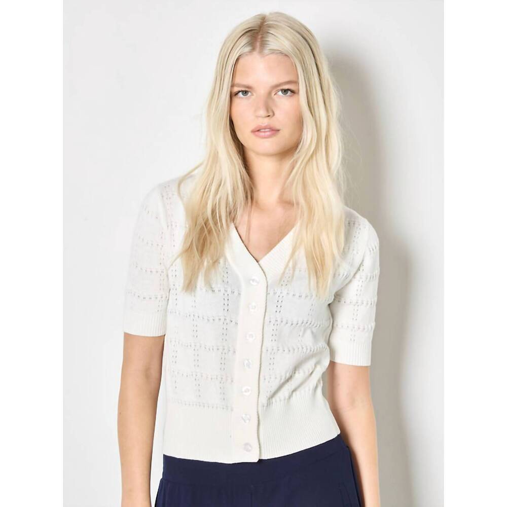 NEW APRICOT curie short sleeve cardigan in white